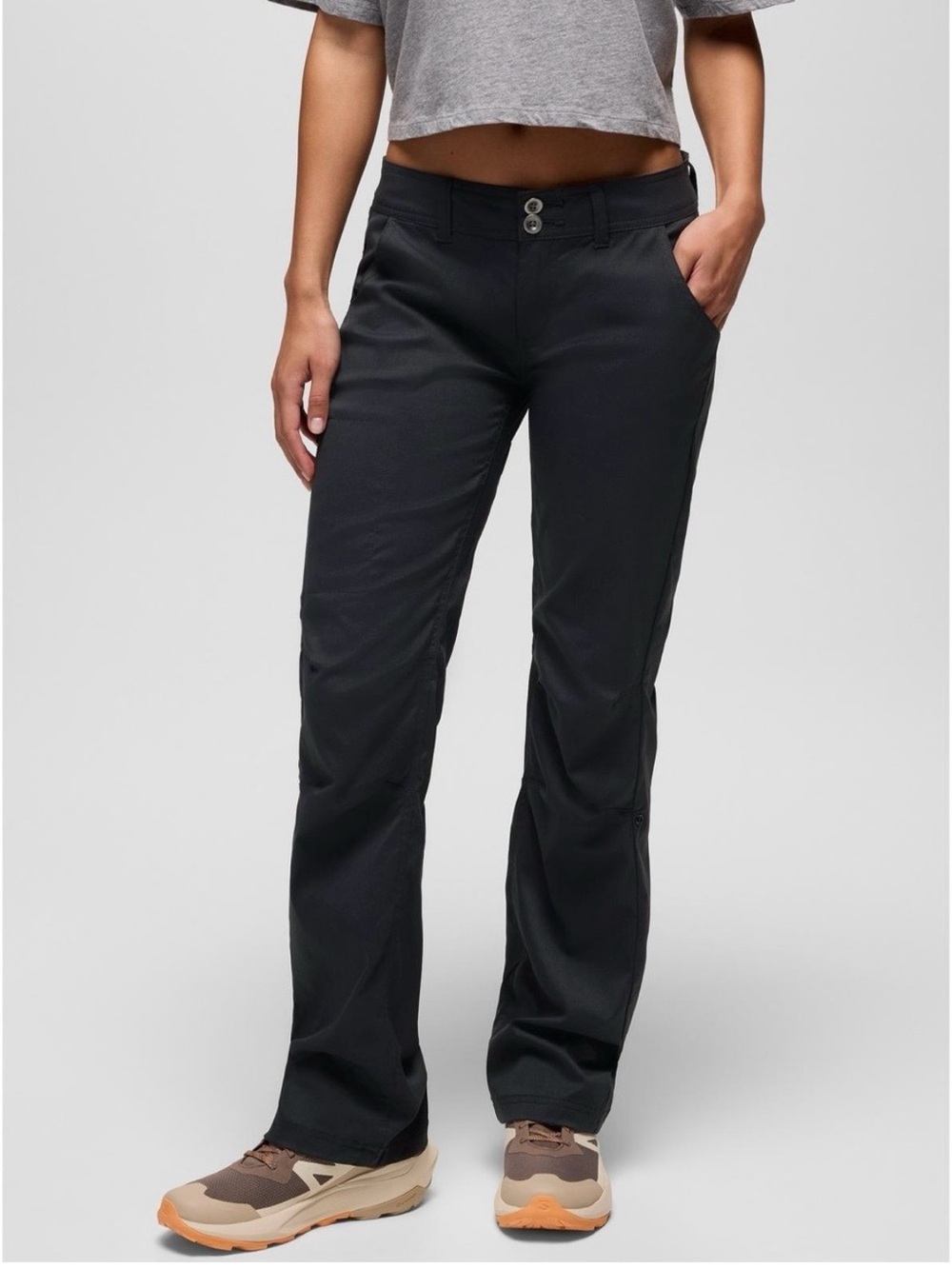 prAna Halle Pants Women's Stretch Straight Leg Hiking Black pants Sz 8